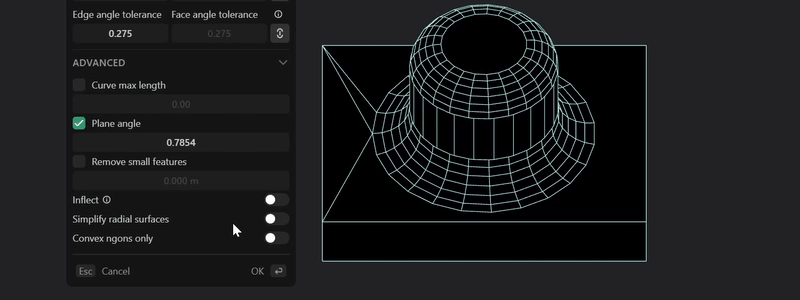 Simplify Radial Surfaces