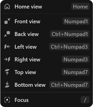 Context Menu View Cube