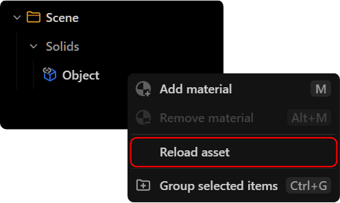 Outliner - Reload Asset